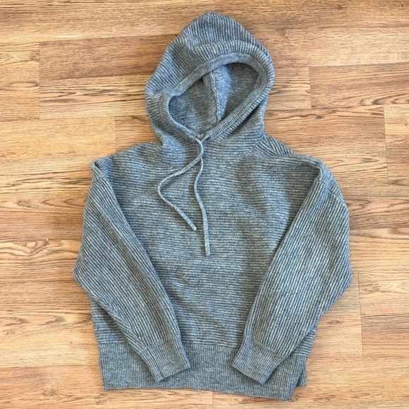 CALIA by Carrie Underwood Gray Ribbed Hoodie - Picture 1 of 8